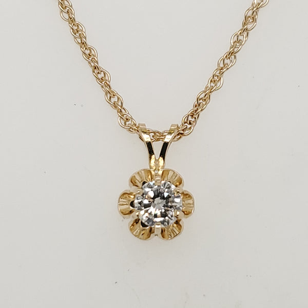 Vintage .37 Carat Round Brilliant Cut Diamond Pendant