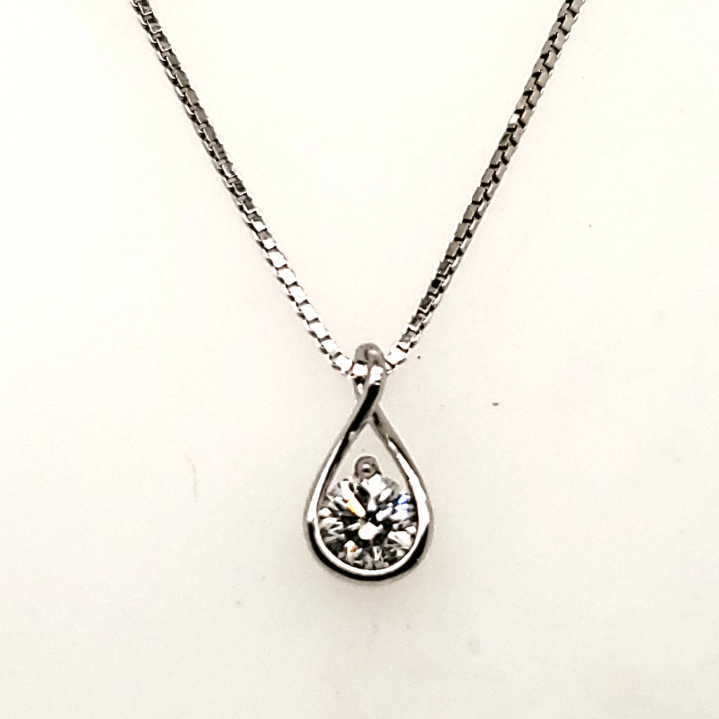 .53 Carat Round Brilliant Cut Diamond Solitaire Pendant in 14Kt Gold