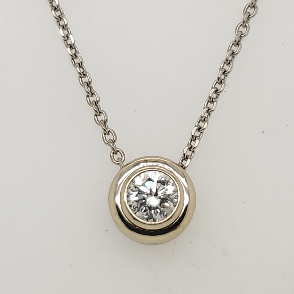 .60 Carat Round Brilliant Cut Diamond Solitaire Pendant in 14Kt White Gold