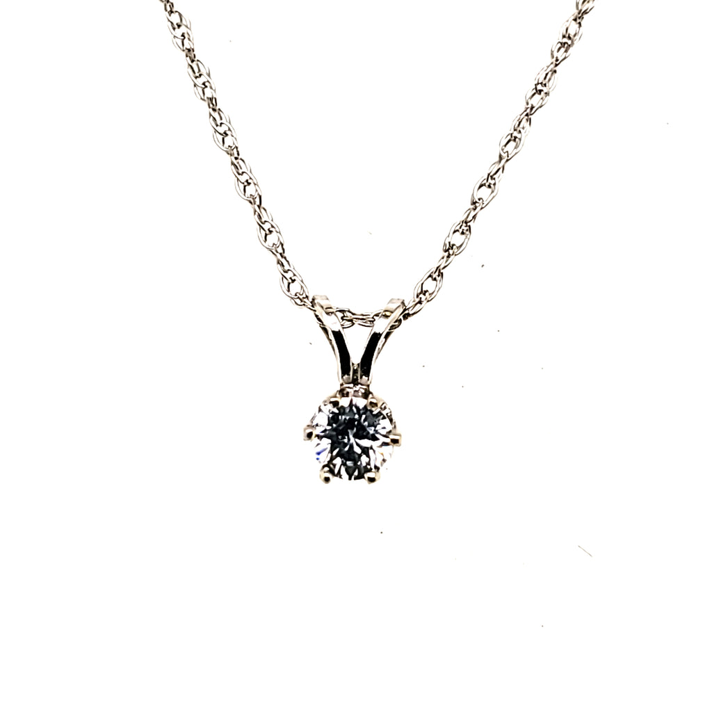 .22 Carat Round Brilliant Cut Diamond Solitaire Pendant in 14Kt Gold
