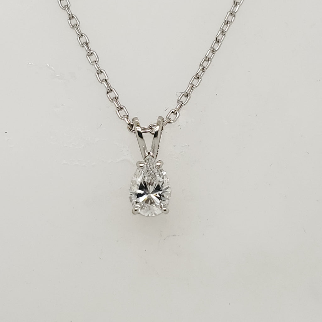 .88 Carat Pear Shaped Diamond Solitaire Pendant in 14Kt Gold