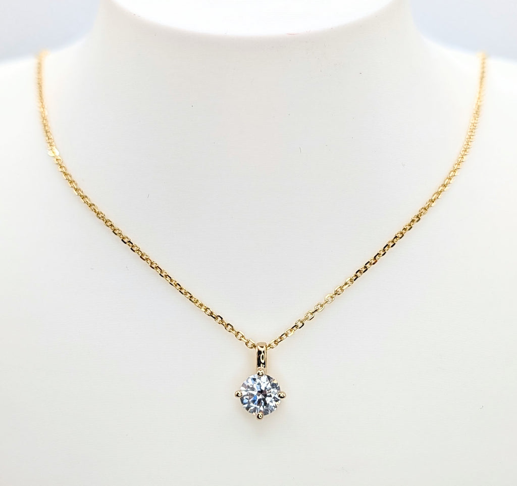 14K Yellow Gold 0.50ct Diamond Solitaire Pendant