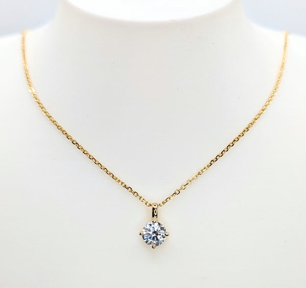 14K Yellow Gold 0.50ct Diamond Solitaire Pendant