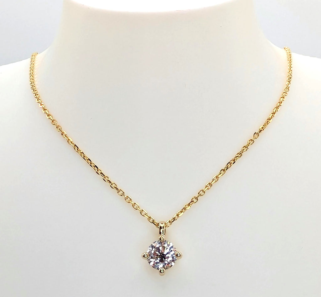 14K Yellow Gold 1.01ct Diamond Solitaire Pendant