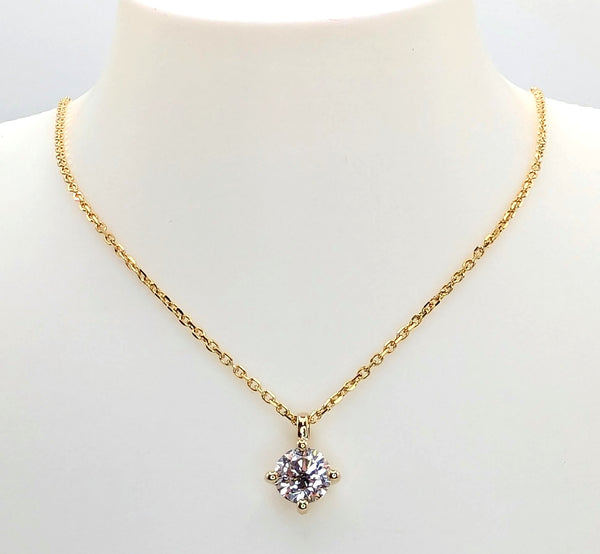 14K Yellow Gold 1.01ct Diamond Solitaire Pendant