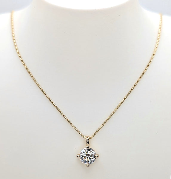 14K Yellow Gold 1.20ct Diamond Solitaire Pendant