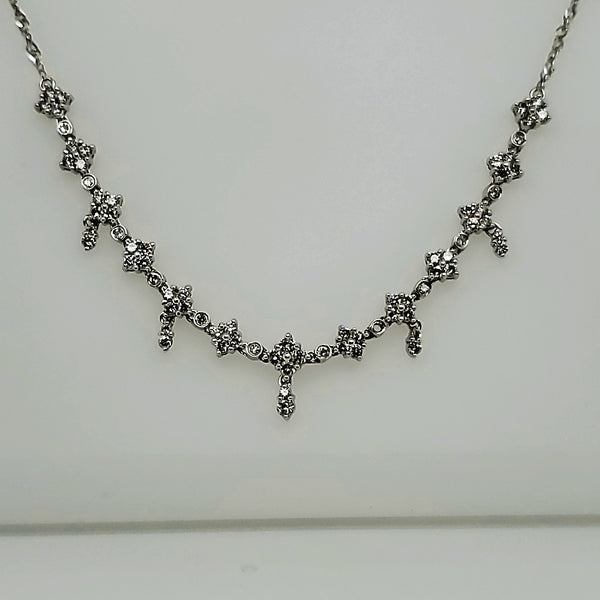 14kt white gold and diamond drape necklace