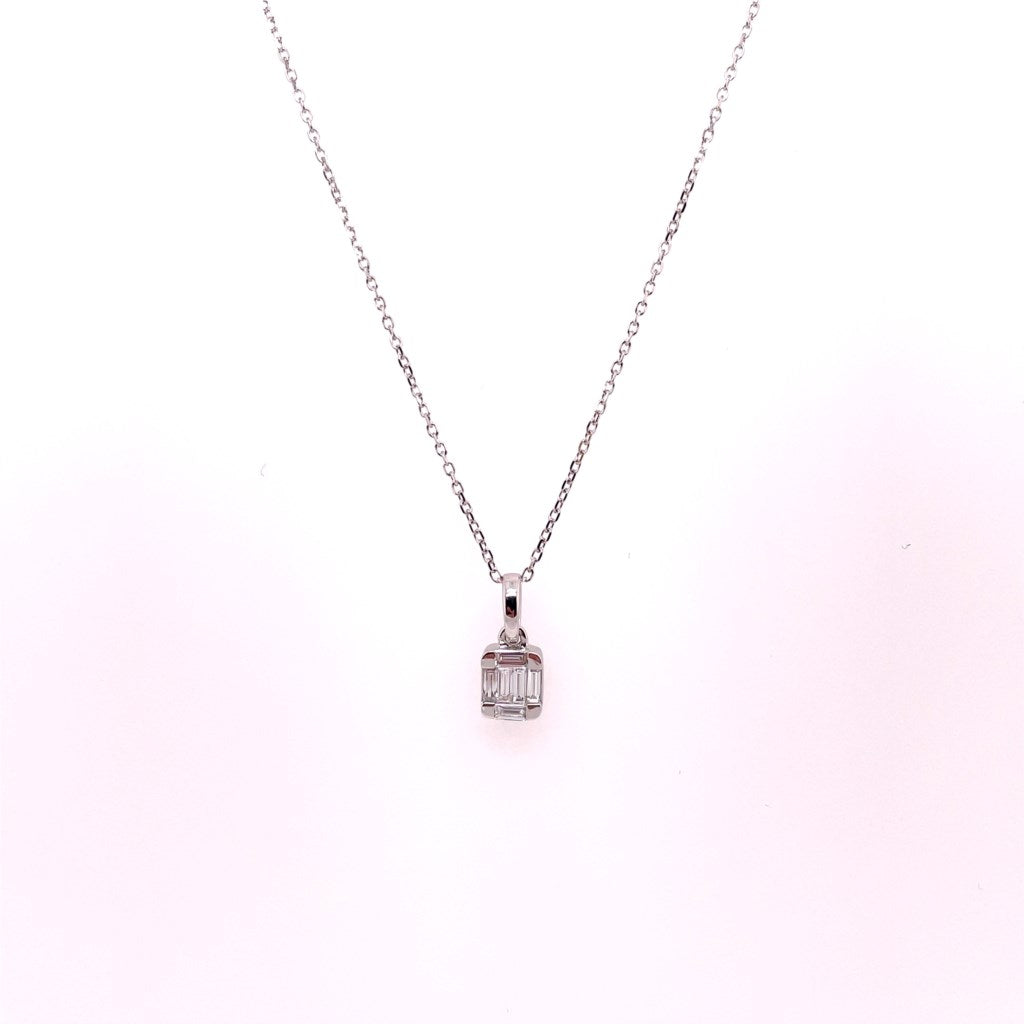 14kt White Gold Diamond Pendant On Chain