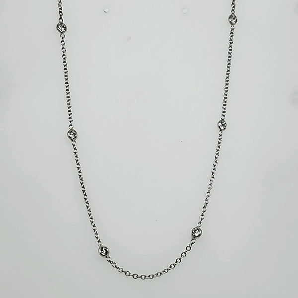 14kt White Gold Diamonds by the Yard Necklace