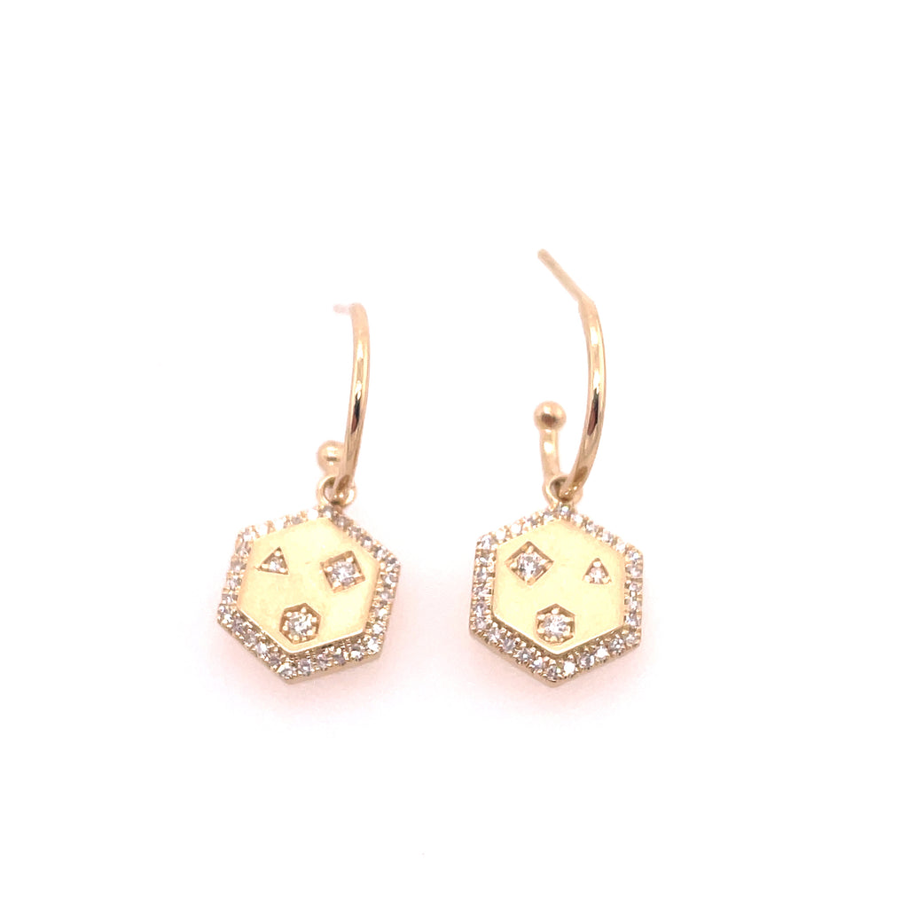 14kt Yellow Gold Diamond Drop Earrings