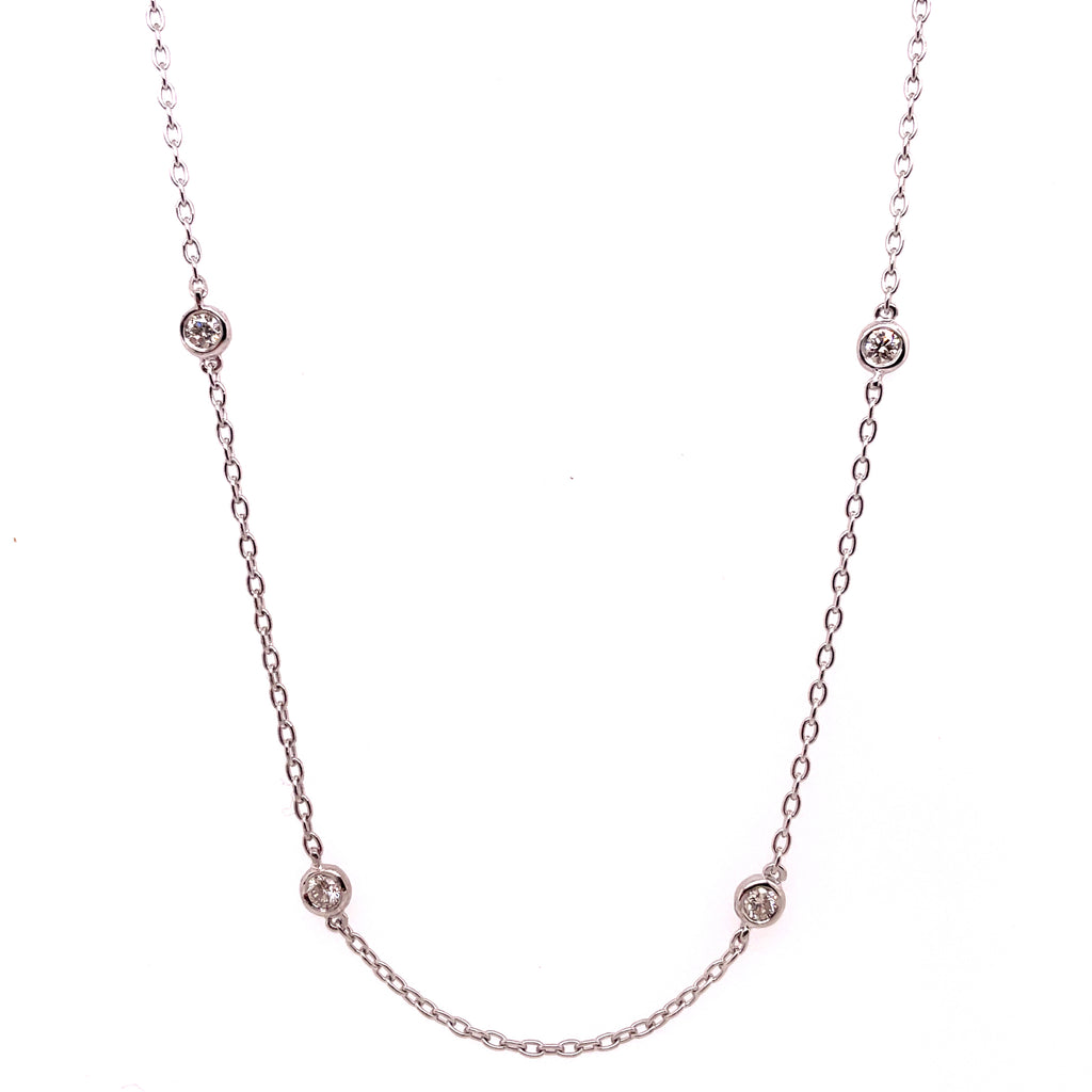 14kt White Gold Diamonds By The Yard Necklace