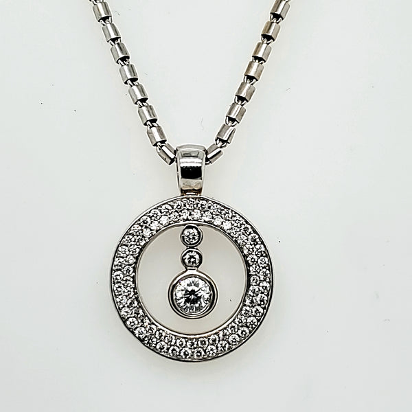 Roberto Coin 18kt White Gold Baby O Diamond Pendant