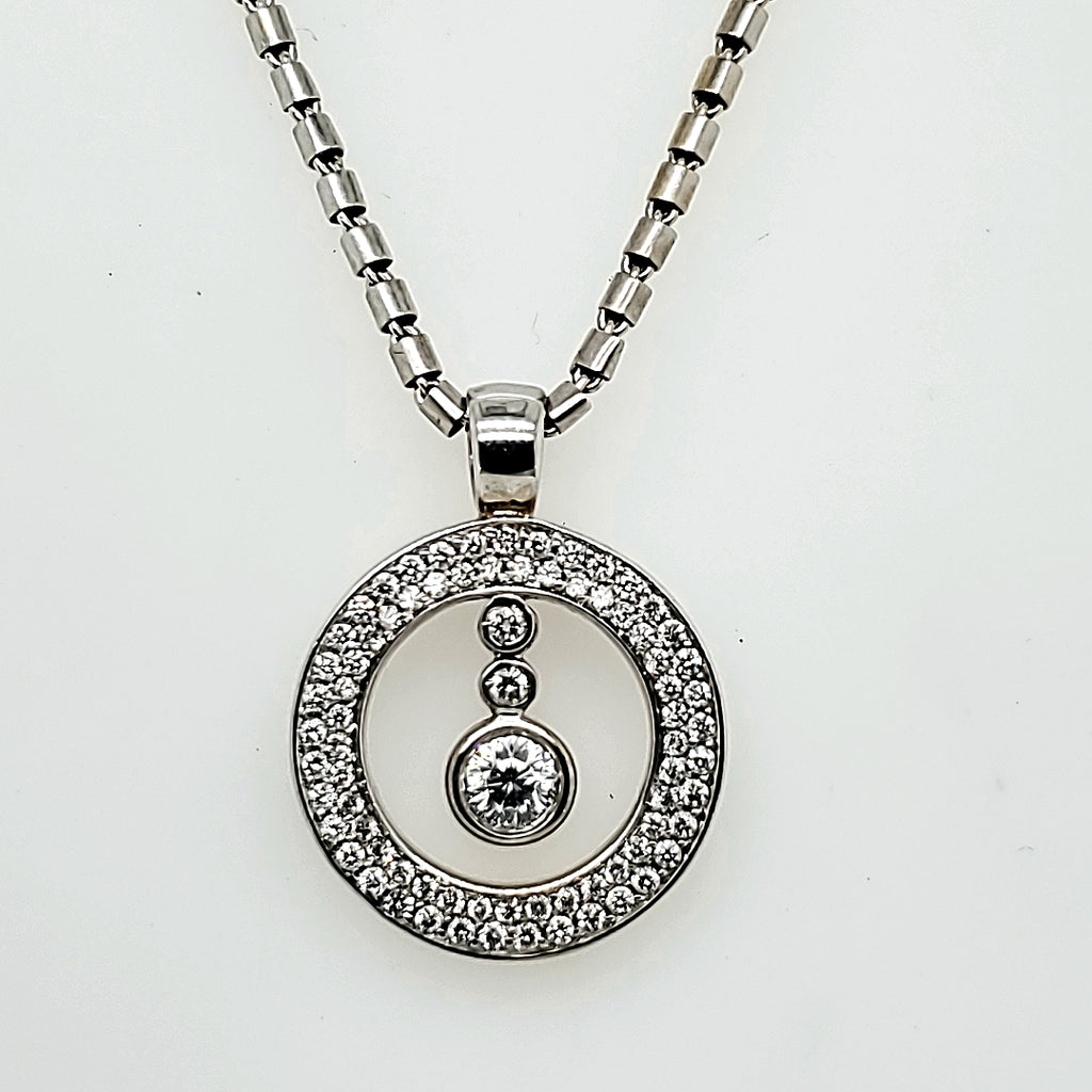 Roberto Coin 18kt White Gold Baby O Diamond Pendant