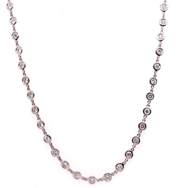 14kt White Gold Diamond By The Yard Style Necklace