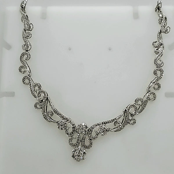 14kt White Gold and Diamond Necklace