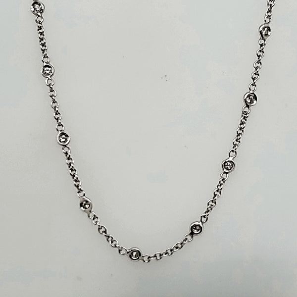 18kt White Gold Diamonds By The Yard Necklace