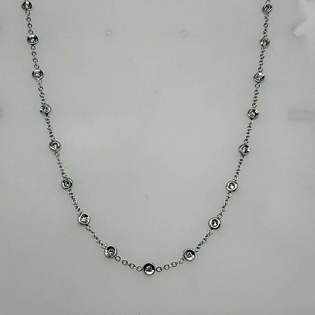 18kt White Gold Diamonds By The Yard Necklace