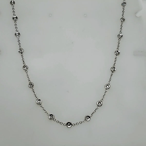 18kt White Gold Diamonds By The Yard Necklace