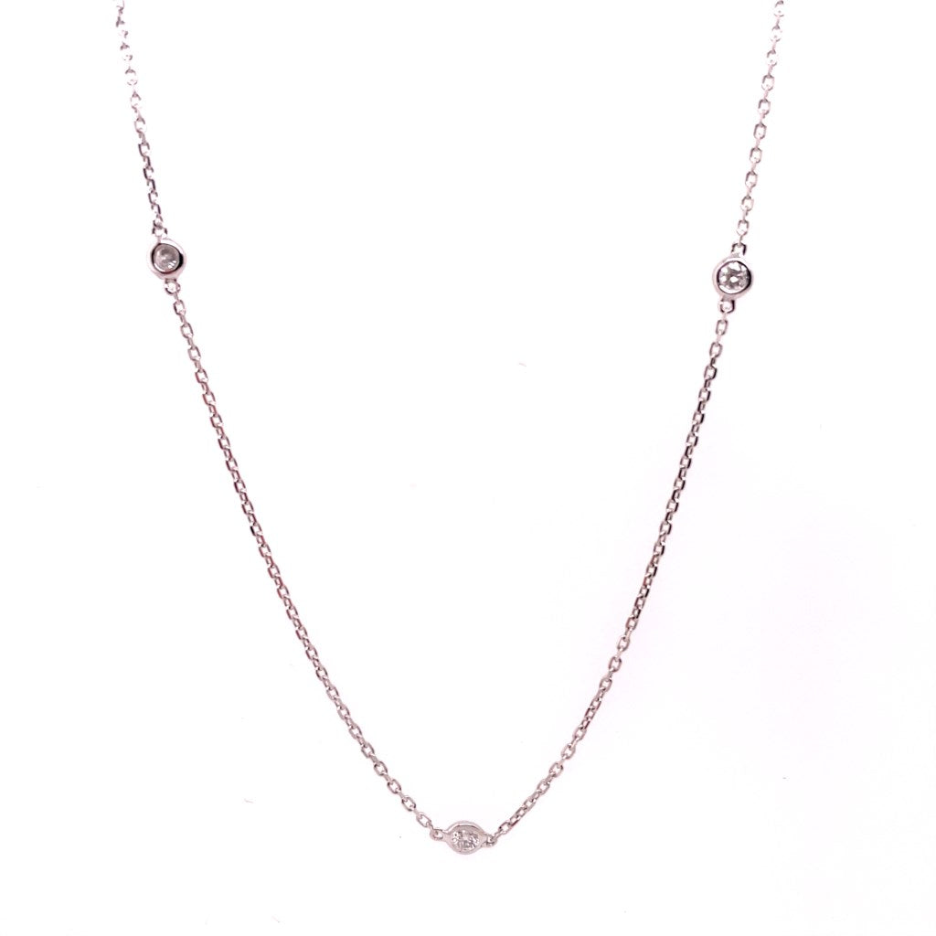 14Kt White Gold Diamonds By The Yard Necklace