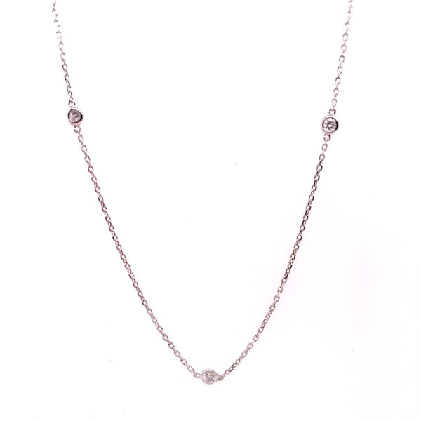 14Kt White Gold Diamonds By The Yard Necklace