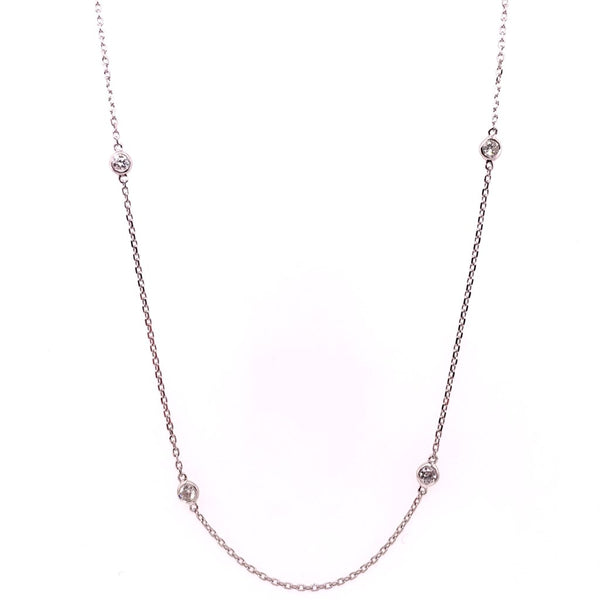 14Kt White Gold Diamonds By The Yard Necklace