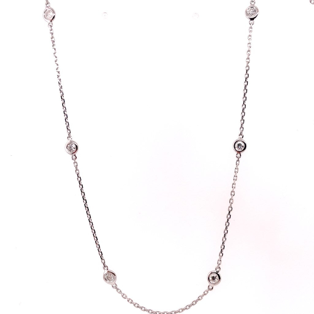 14Kt White Gold Diamonds By The Yard Necklace