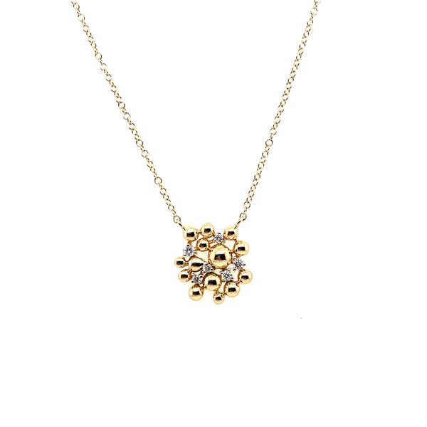 14kt Yellow Gold Scatter Bubbles Diamond Necklace