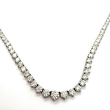 14kt White Gold 12.83Ctw Diamond Graduated Riviera Necklace
