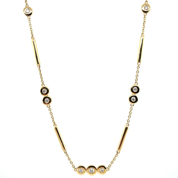 14Kt Yellow Gold 1Ctw 15Br Diamonds By The Yard Necklace