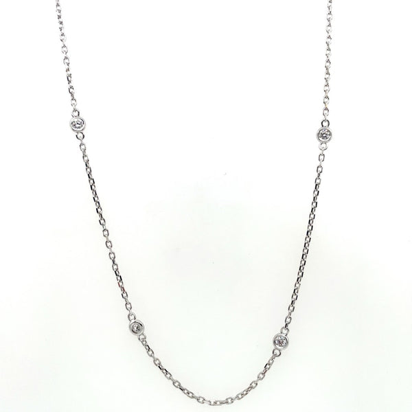 14kt White Gold 0.40Ctw Diamonds By The Yard Necklace