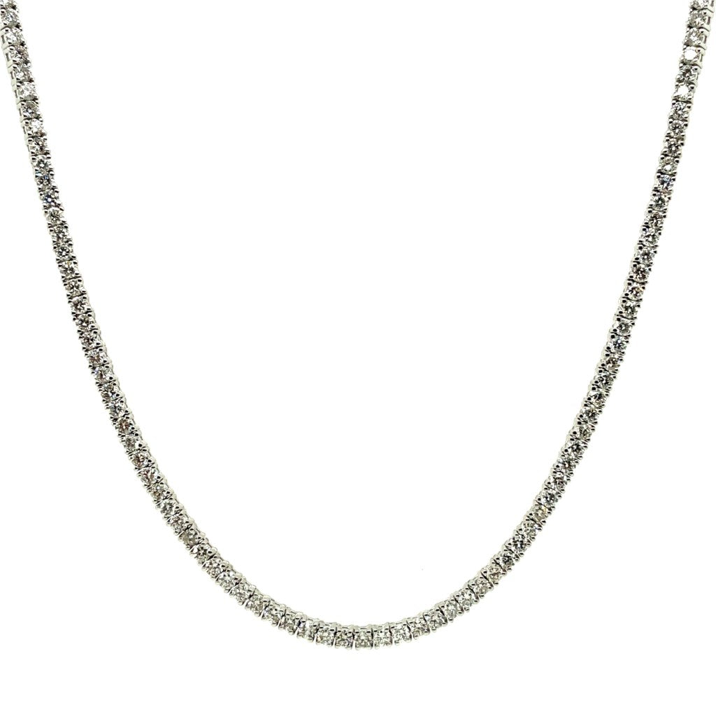 14kt White Gold 18"" Diamond Tennis Necklace