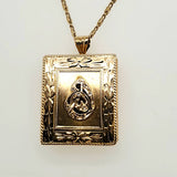 Vintage 18kt Yellow Gold and Diamond Book Locket with Arabic Symbols