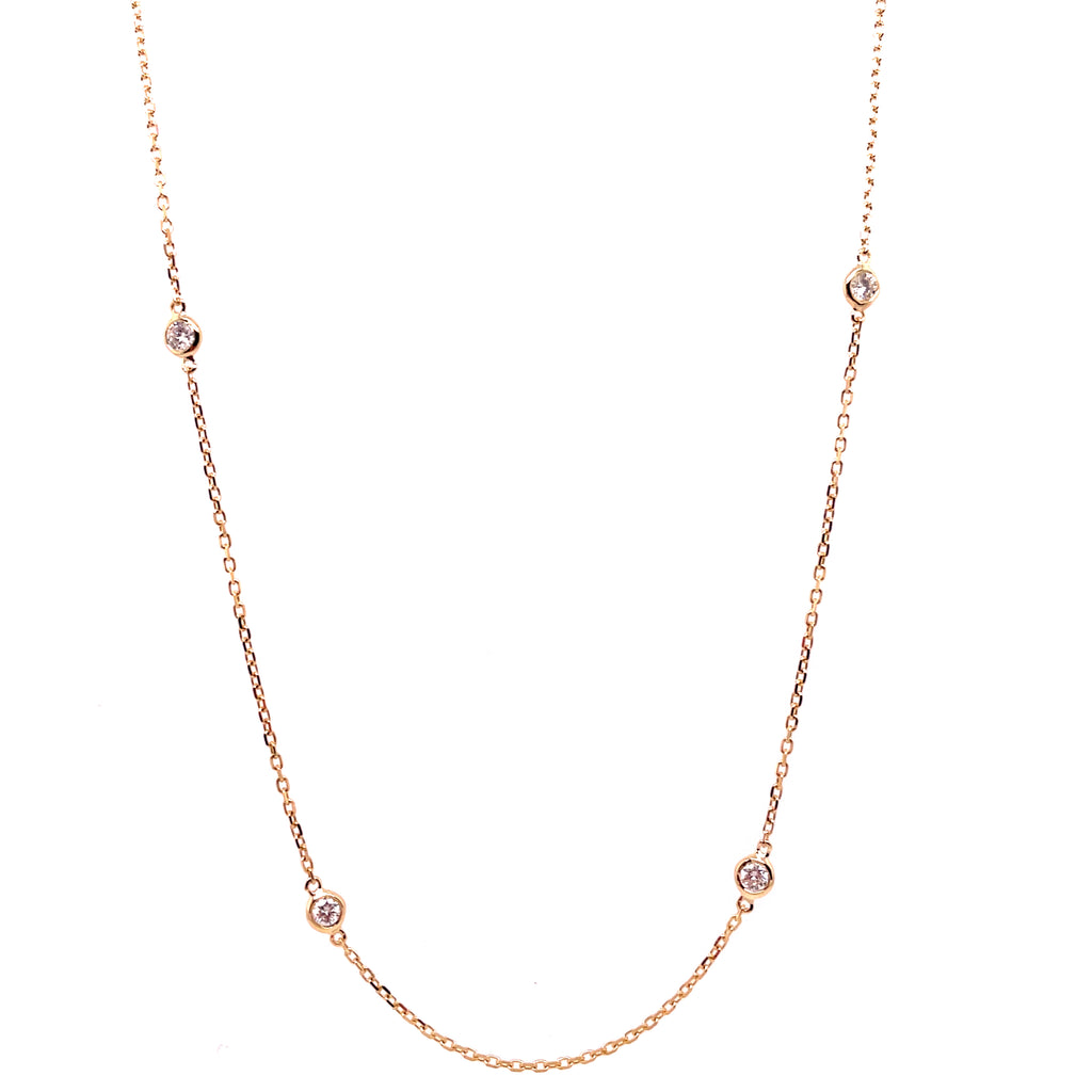 14Kt Yellow Gold Diamonds By The Yard Necklace