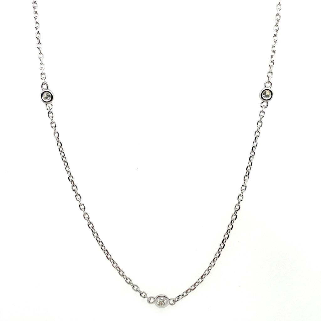 14Kt White Gold 0.25 Ctw Diamonds By The Yard Necklace