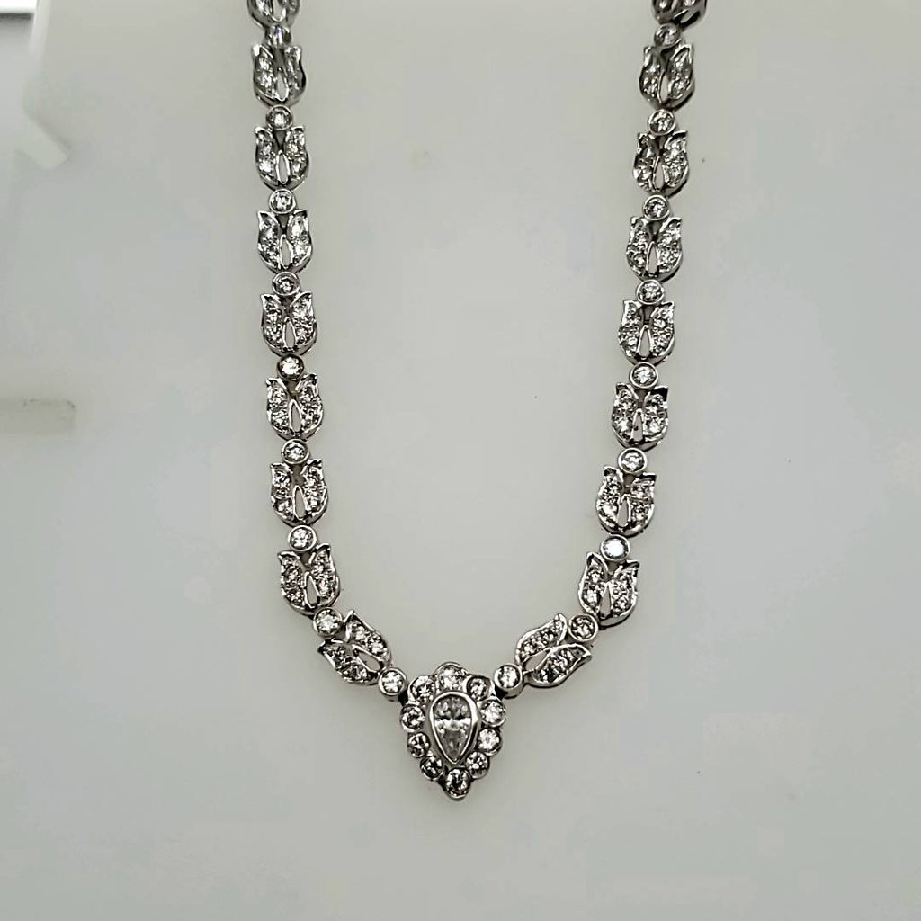 18kt White Gold 3.00 Carat Diamond Necklace