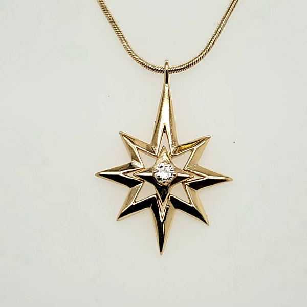 14kt Yellow Gold Northern Star Diamond Pendant