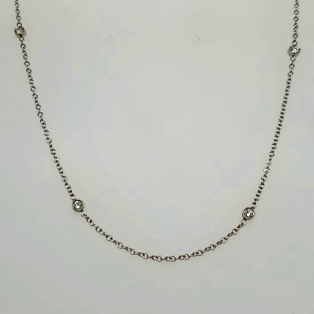 18Kt White Gold Diamonds By The Yard Necklace