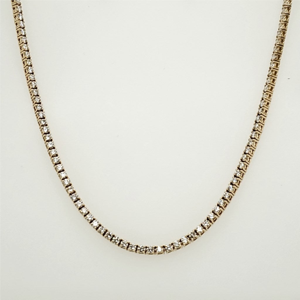 14kt Yellow Gold Diamond Tennis Necklace