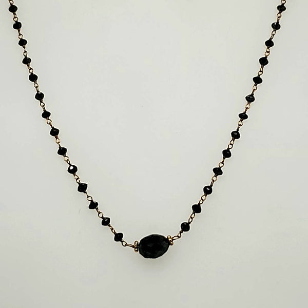 14kt Yellow Gold Black Diamond Necklace