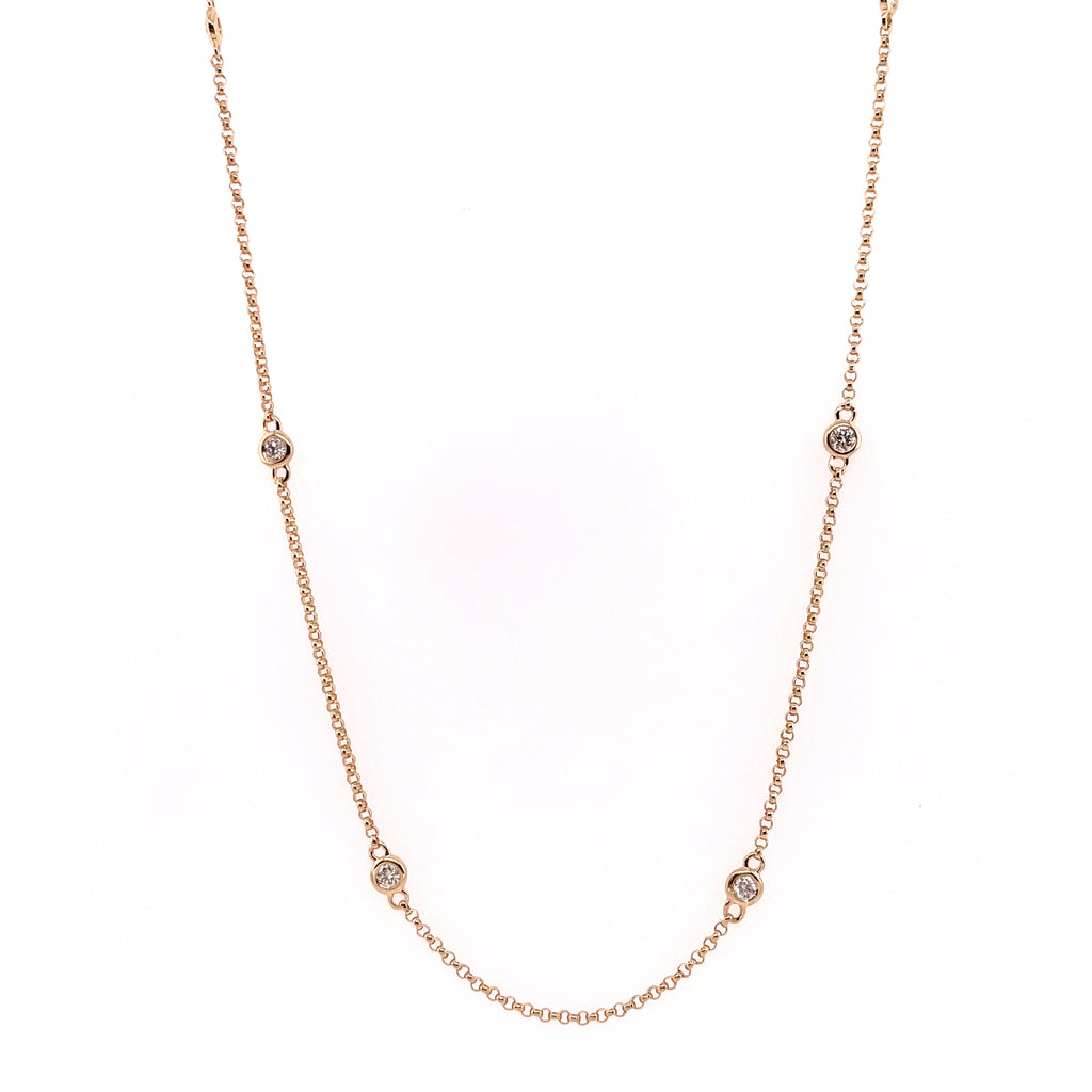 14kt Yellow Gold 18"" Diamond By The Yard Necklace