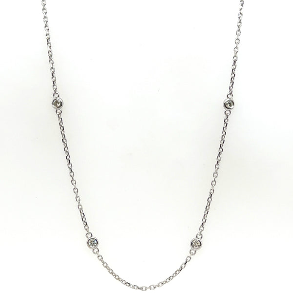 14kt White Gold 18"" Diamonds By The Yard Necklace