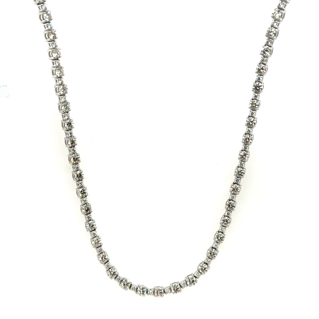 14kt White Gold 7.24Ctw Diamond Tennis Necklace