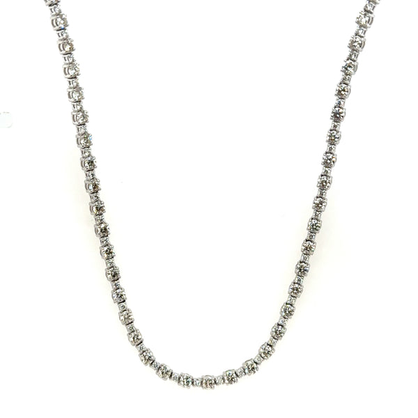 14kt White Gold 7.24Ctw Diamond Tennis Necklace