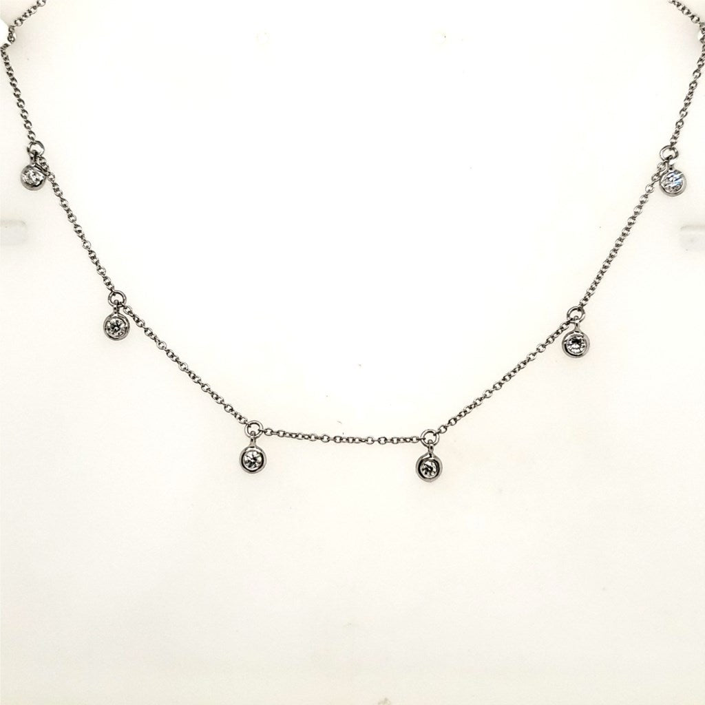 Vintage Platinum and Diamond Dangle Necklace