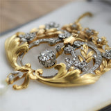 Edwardian Belle Epoch 18kt Yellow Gold and Platinum Diamond Filigree Necklace