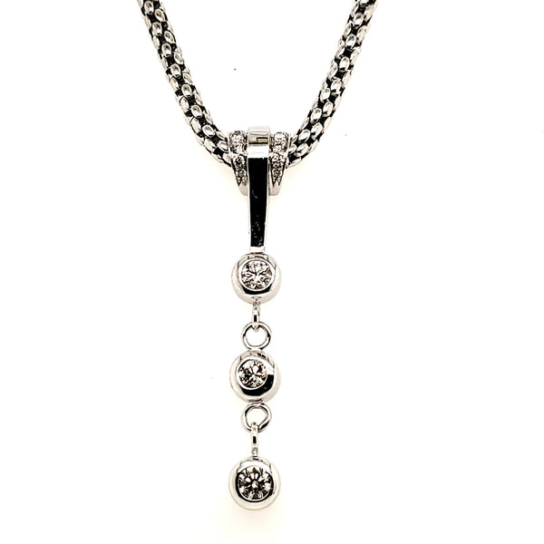 14kt White Gold and Diamond Pendant Necklace