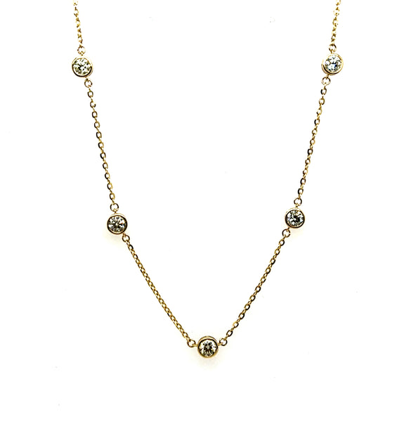 14kt Yellow Gold Diamonds By The Yard Necklace 1.03Ctw