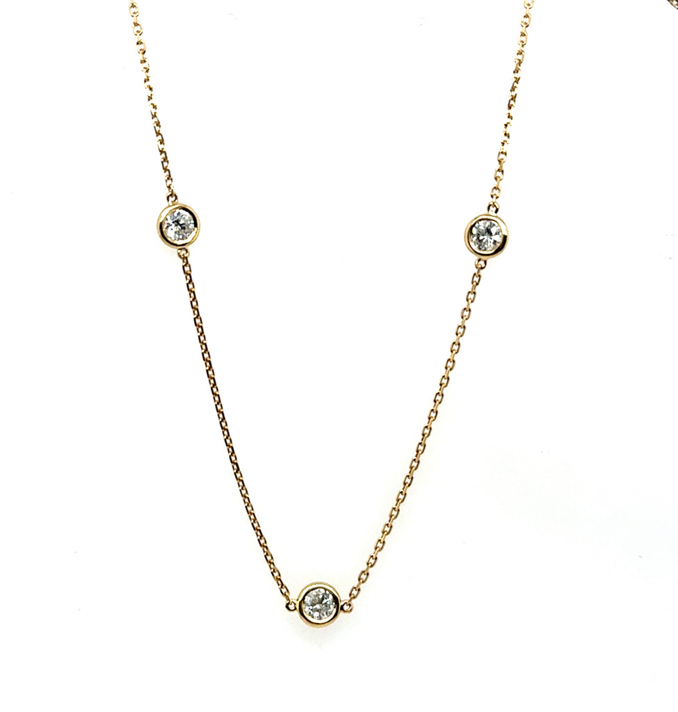 14kt Yellow Gold Diamonds By The Yard Necklace 1.36Ctw