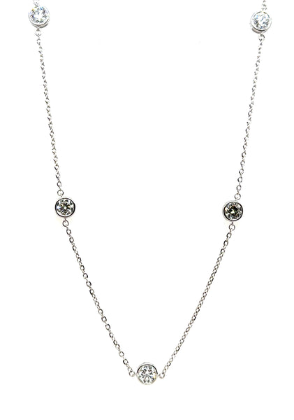 14Kt White Gold Diamonds By The Yard Necklace 1.47Ctw