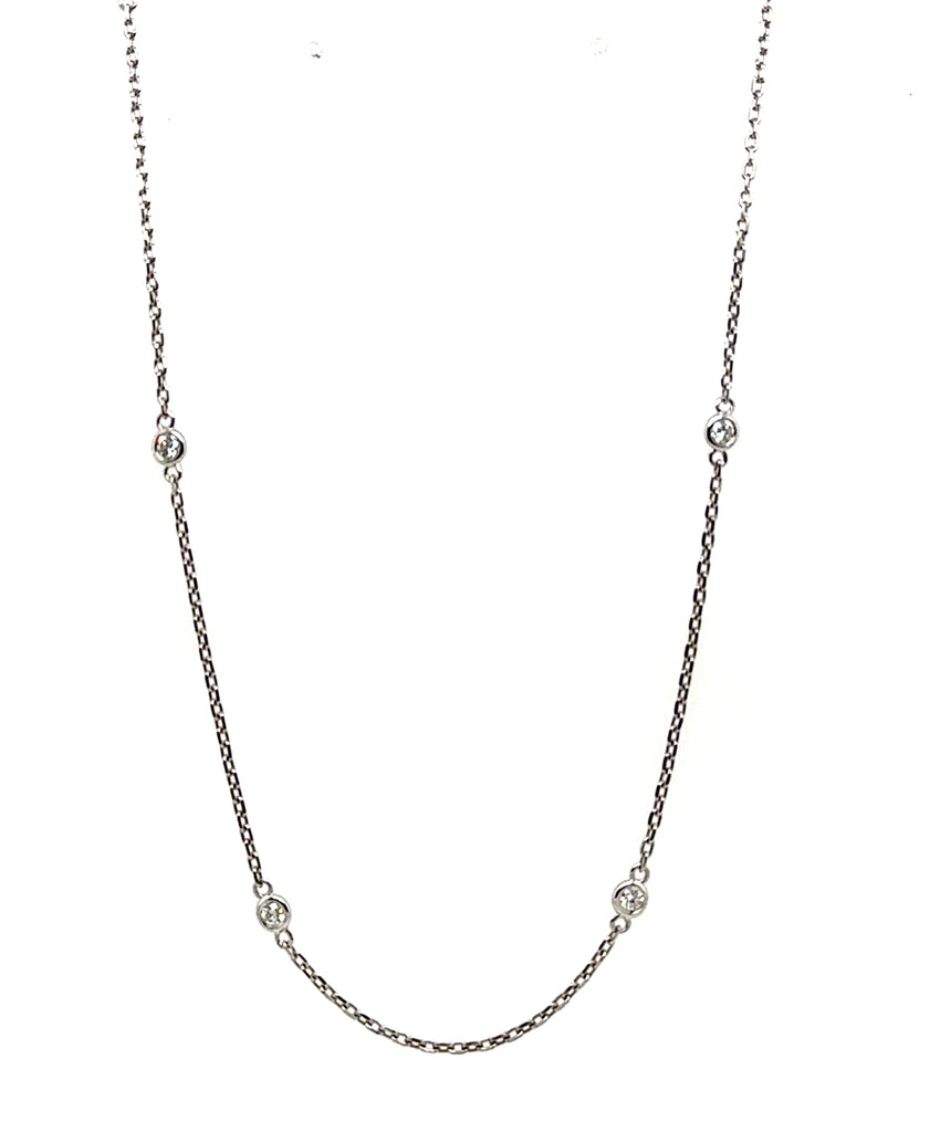 14Kt White Gold Diamonds By The Yard Necklace 0.37Ctw